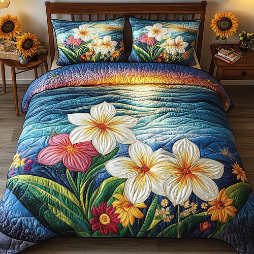 Tropical Dreams 3-Piece Quilted Bedding Set NCU0VL1855