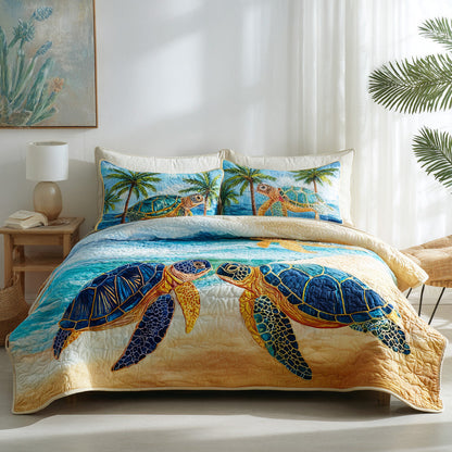 Tropical Drift 3-Piece Quilted Bedding Set NCU0VL3152