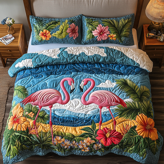 Tropical Elegance 3-Piece Quilted Bedding Set NCU0DK5880