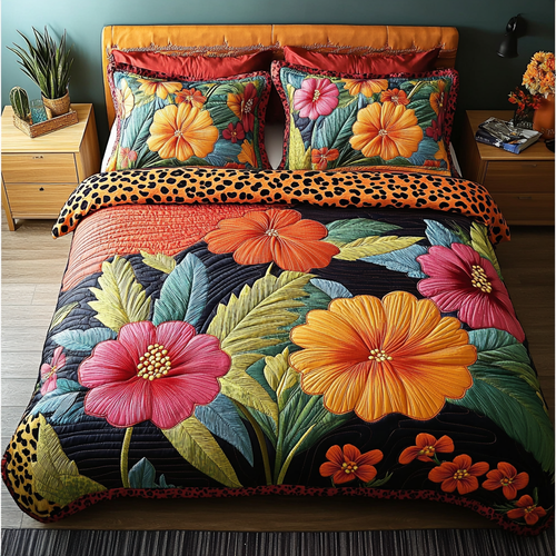 Tropical Escape 3-Piece Quilted Bedding Set NCU0DK6194