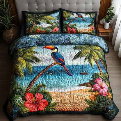 Tropical Escape 3-Piece Quilted Bedding Set NCU0NT5266