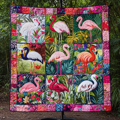Tropical Flamingo Bliss Quilted Blanket NCU0PT4594