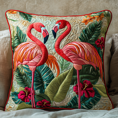 Tropical Flamingo Quilted Pillow Case NCU0DV6084