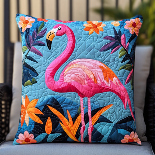 Tropical Flamingo Quilted Pillow Case NCU0PD516