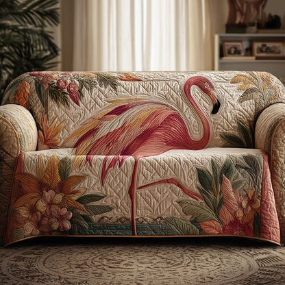 Tropical Flamingo Quilted Sofa Cover NCU0DV9000