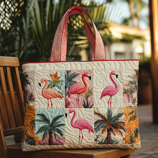 Tropical Flamingo Quilted Tote Bag NCU0DK9068