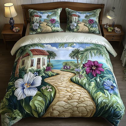 Tropical Getaway 3-Piece Quilted Bedding Set NCU0VH4059