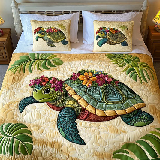 Tropical Glow 3-Piece Quilted Bedding Set NCU0NT2159