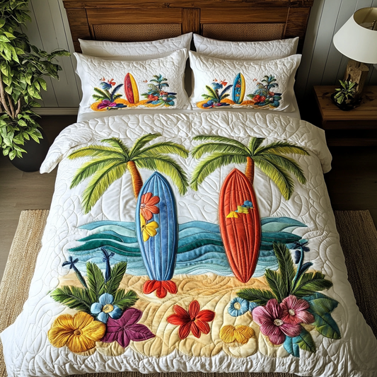 Tropical Haven 3-Piece Quilted Bedding Set NCU0VH3847