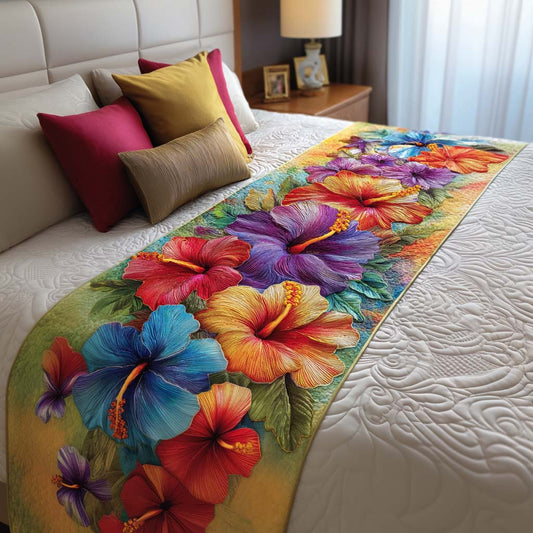 Tropical Hibiscus Quilted Bed Runner NCU0NT8592