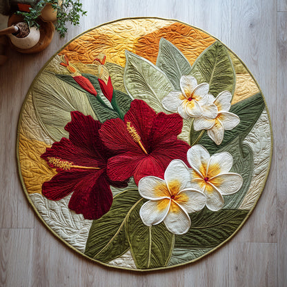 Tropical Hibiscus Quilted Round Mat NCU0HH134