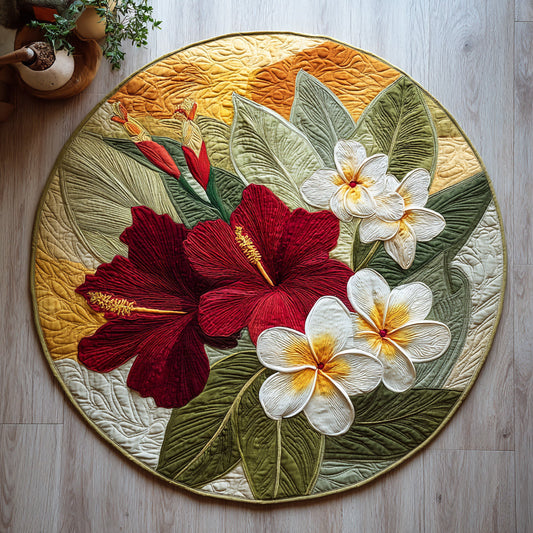 Tropical Hibiscus Quilted Round Mat NCU0HH134