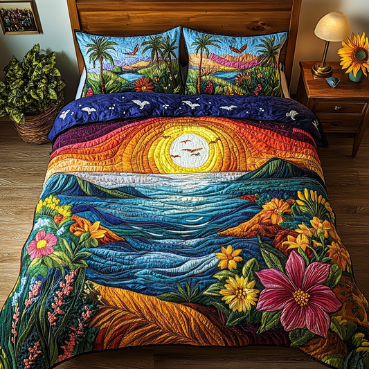 Tropical Hug 3-Piece Quilted Bedding Set NCU0VL1807