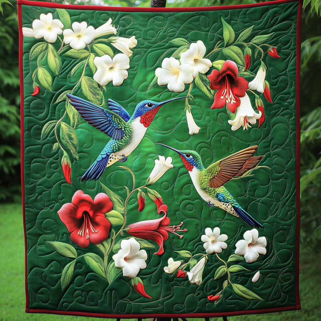 Tropical Hummingbirds Quilted Blanket NCU0NT5430