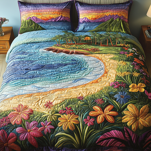 Tropical Joy 3-Piece Quilted Bedding Set NCU0VH4024