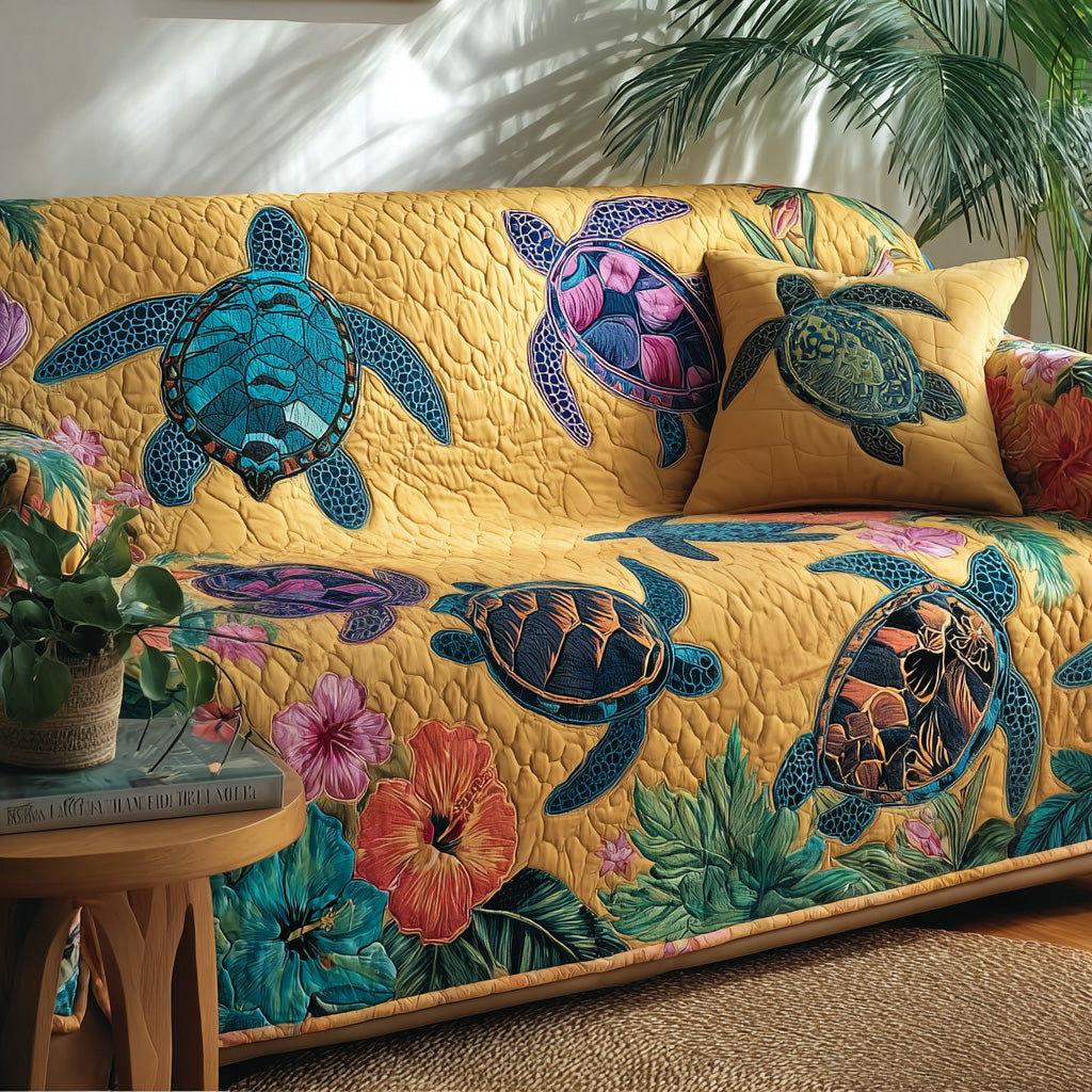 Tropical Lagoon Joy Quilted Sofa Cover NCU0VL3013