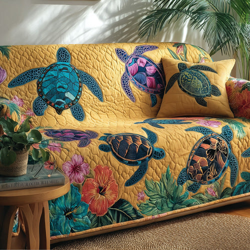 Tropical Lagoon Joy Quilted Sofa Cover NCU0VL3013