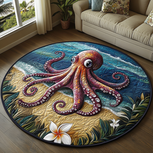 Tropical Octopus Quilted Round Mat NCU0DV5243