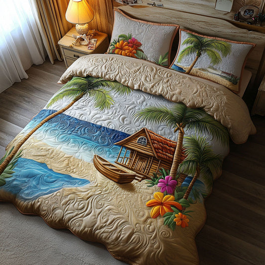 Tropical Paradise 3-Piece Quilted Bedding Set NCU0NT5606