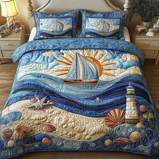 Tropical Paradise 3-Piece Quilted Bedding Set NCU0VL1369
