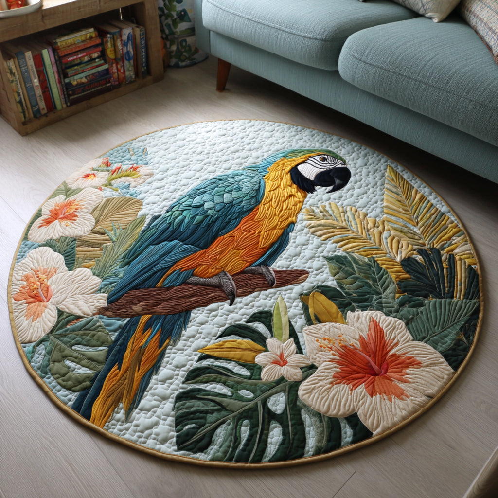 Tropical Parrot Quilted Round Mat NCU0HH176 – Vantique