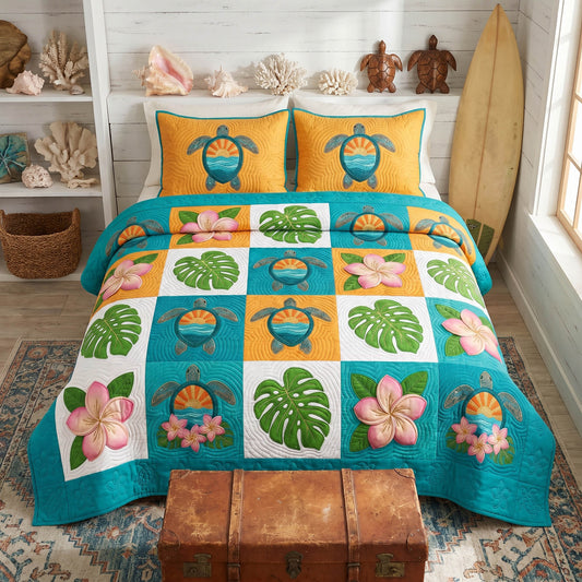 Tropical Patch 3-Piece Quilted Bedding Set NCU0TD2849