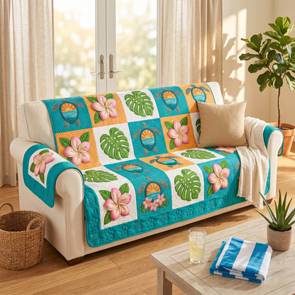 Tropical Patch Quilted Sofa Cover NCU0TD2834