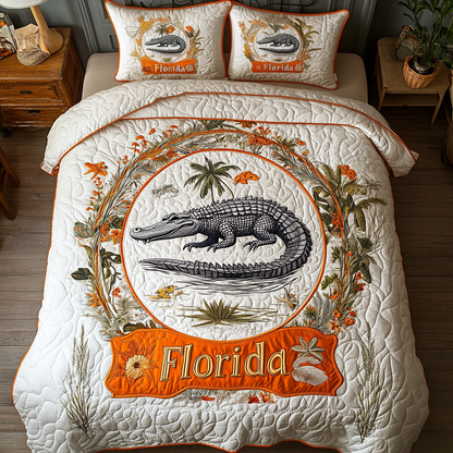Tropical Predator 3-Piece Quilted Bedding Set NCU0VH4245