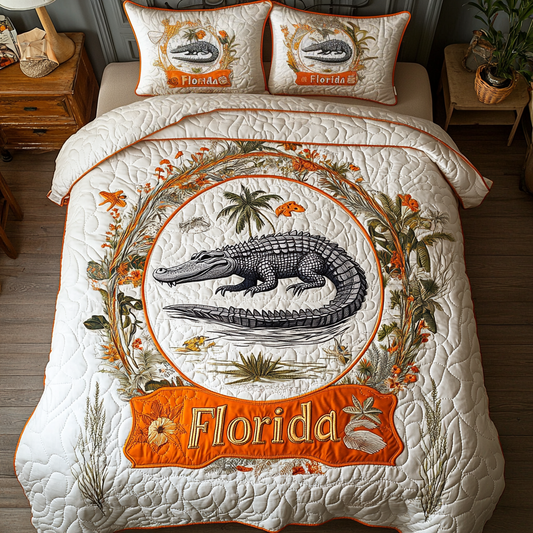Tropical Predator 3-Piece Quilted Bedding Set NCU0VH4245