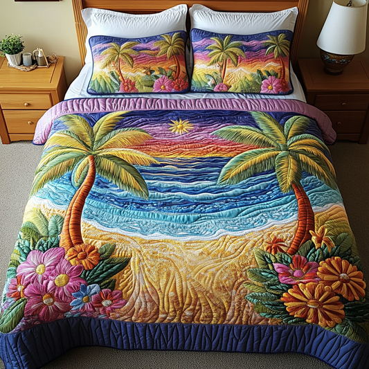 Tropical Retreat 3-Piece Quilted Bedding Set NCU0VH3843