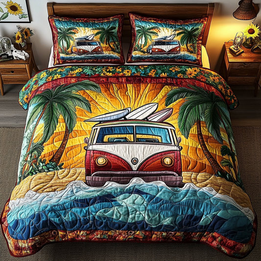 Tropical Ride 3-Piece Quilted Bedding Set NCU0VL1814