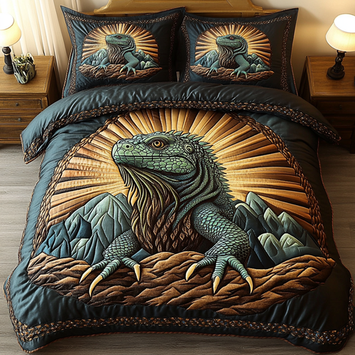 Tropical Scales 3-Piece Quilted Bedding Set NCU0DK4674