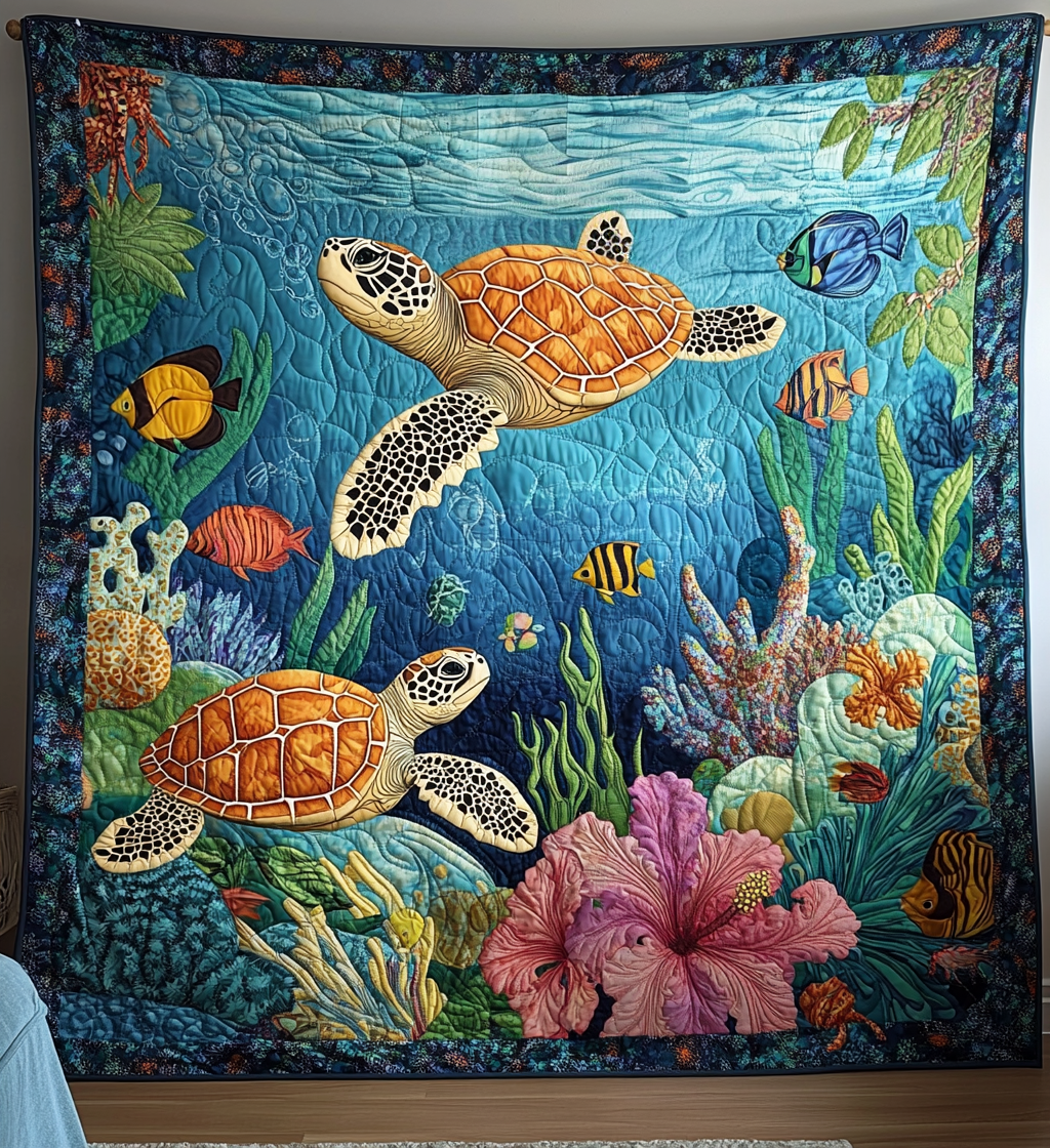 Tropical Sea Art Quilt Hanging NCU0DV810