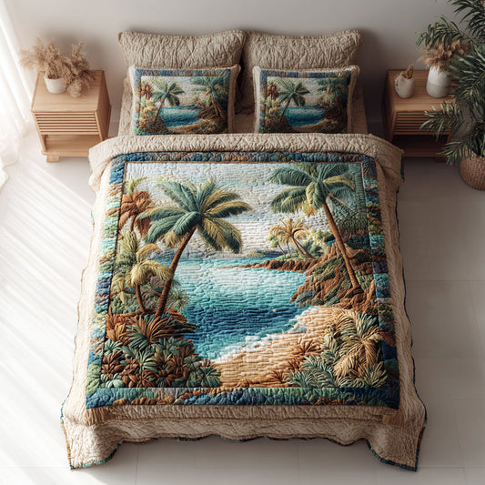 Tropical Shore 3-Piece Quilted Bedding Set NCU0TD2599