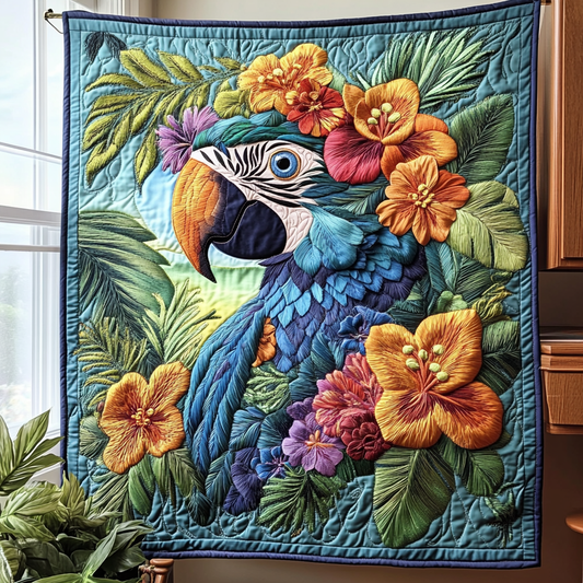 Tropical Squawk Quilted Blanket NCU0DV2965