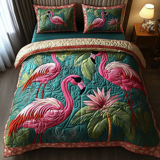 Tropical Stroll 3-Piece Quilted Bedding Set NCU0DV3060