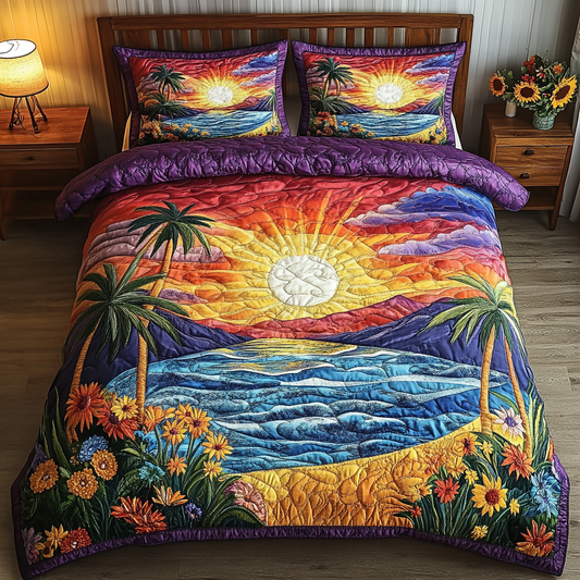 Tropical Sun 3-Piece Quilted Bedding Set NCU0VL1823