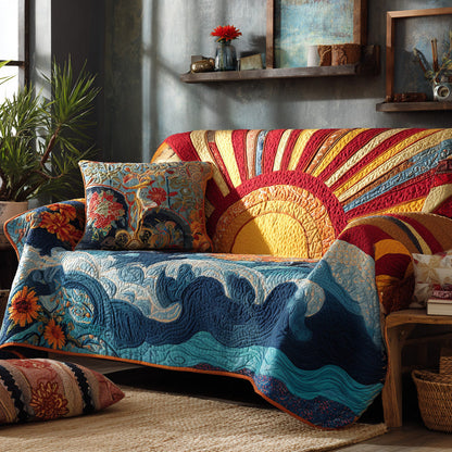 Tropical Sunburst Quilted Sofa Cover NCU0VL3000