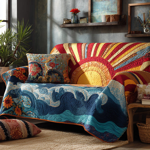 Tropical Sunburst Quilted Sofa Cover NCU0VL3000