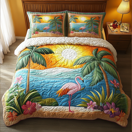 Tropical Sunrise 3-Piece Quilted Bedding Set NCU0VL2560