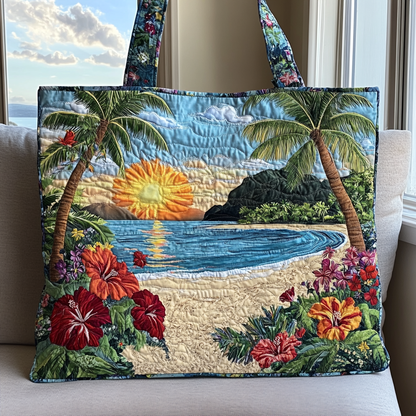 Tropical Sunset Quilted Tote Bag NCU0VL2651