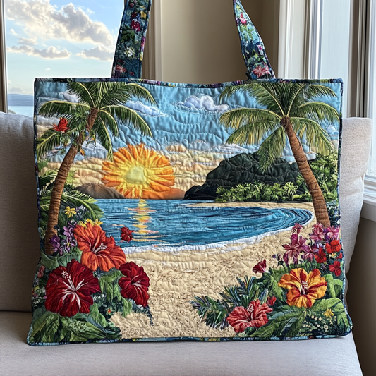 Tropical Sunset Quilted Tote Bag NCU0VL2651