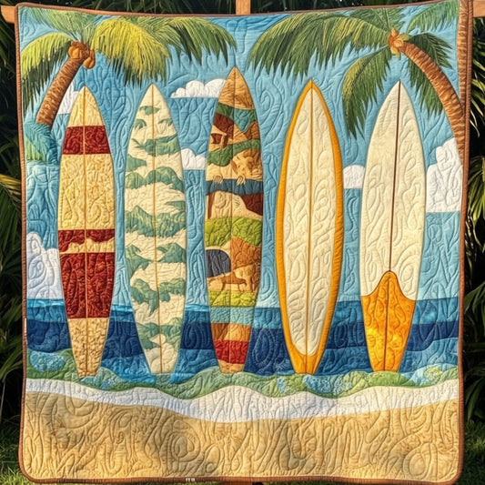 Tropical Surf Vibes Quilted Blanket NCU0NT6629
