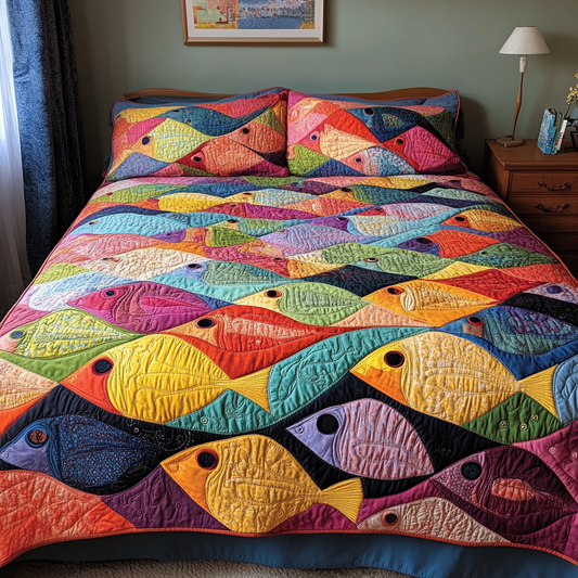 Tropical Swim 3-Piece Quilted Bedding Set NCU0DK6282