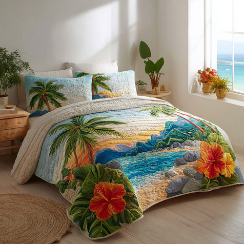Tropical Tide 3-Piece Quilted Bedding Set NCU0VL3472