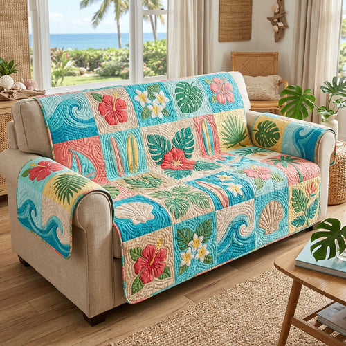 Tropical Tide Quilted Sofa Cover NCU0TV1976
