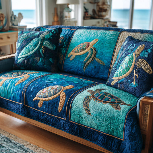 Tropical Tide Quilted Sofa Cover NCU0TV735