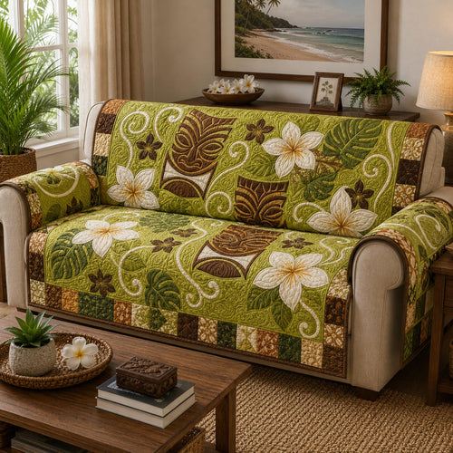 Tropical Tiki Quilted Sofa Cover NCU0DV9831