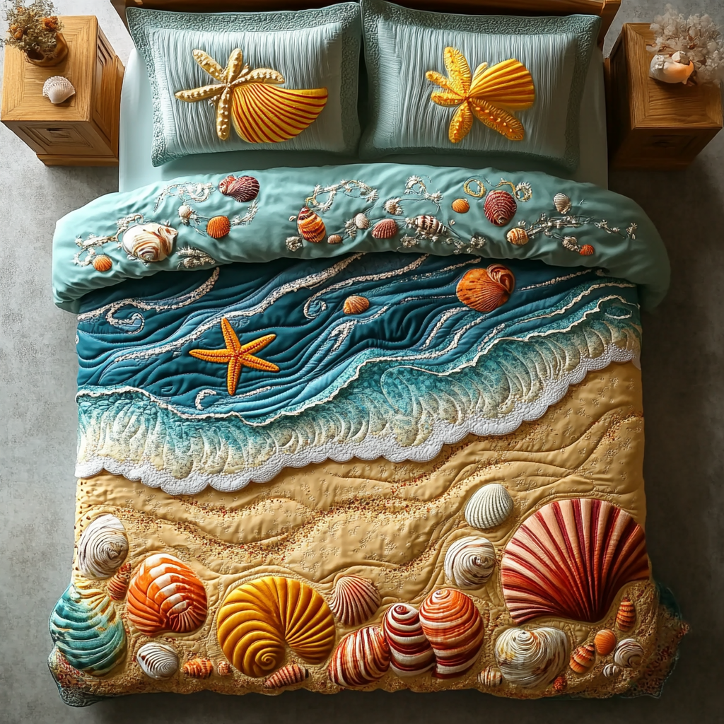 Tropical Tranquility 3-Piece Quilted Bedding Set NCU0DK6010