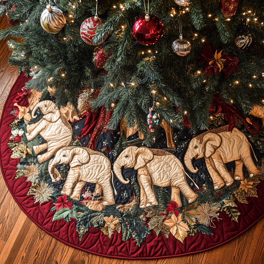 Tropical Treasures Christmas Quilted Tree Skirt NCU0VH1215